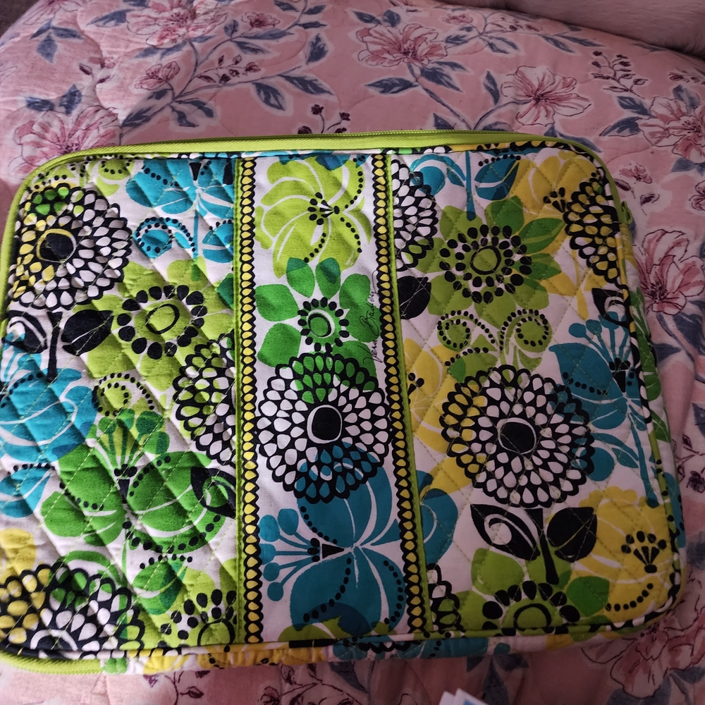 Vera Bradley Laptop Sleeve In Retired Limes Up Pattern